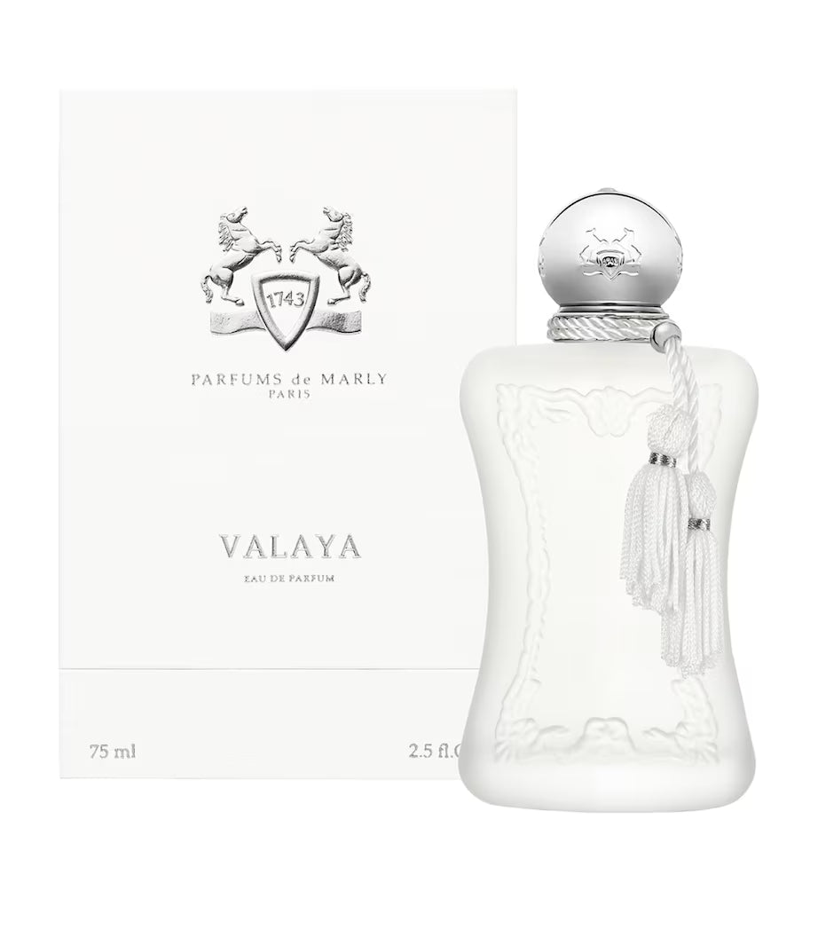 Valaya perfume bottle by Parfums de Marly on a white background