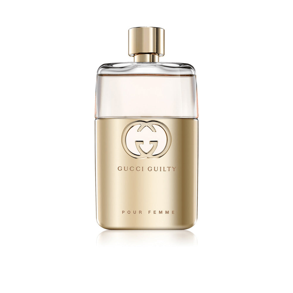 Gucci Guilty Pour Femme perfume bottle on a white background