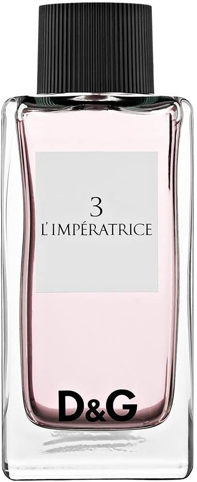 Dolce & Gabbana perfume bottle labeled '3 L'Impératrice' with a black cap.