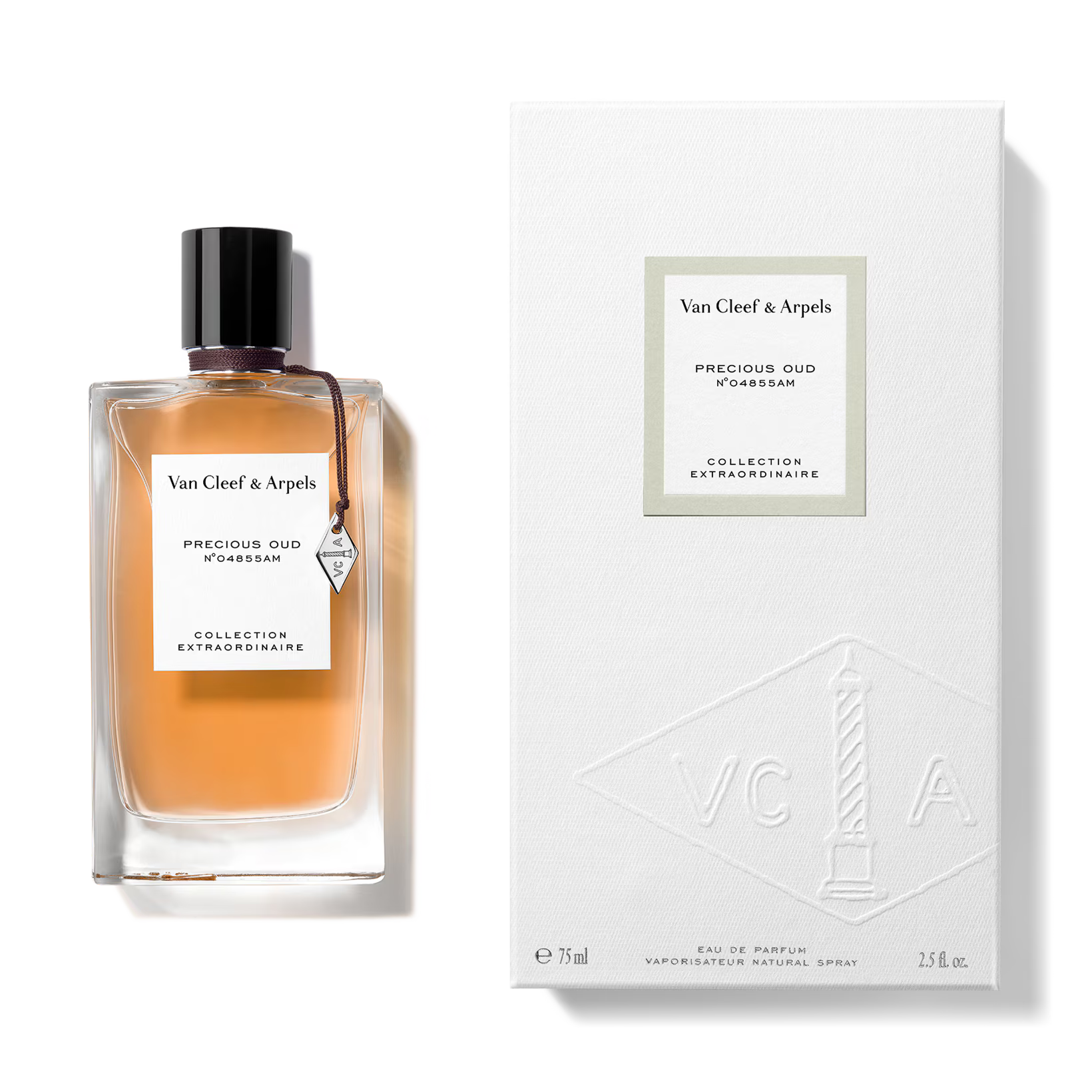 Van Cleef & Arpels perfume bottle and packaging on a white background