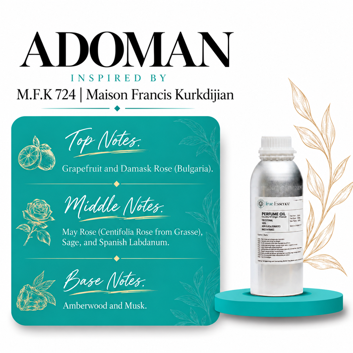ADOMAN Inspired by L’Homme À la Rose | Maison Francis Kurkdjian | Top Quality