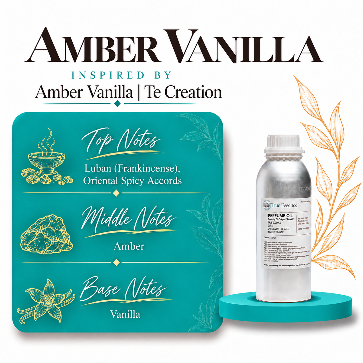 AMBER VANILLA Inspired by Amber Vanilla | True Essence | Medium Quality