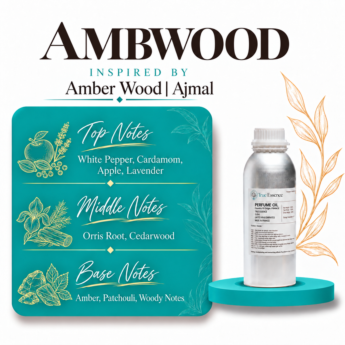 AMBWOOD Inspired by Amberwood | Ajmal | Medium Quality