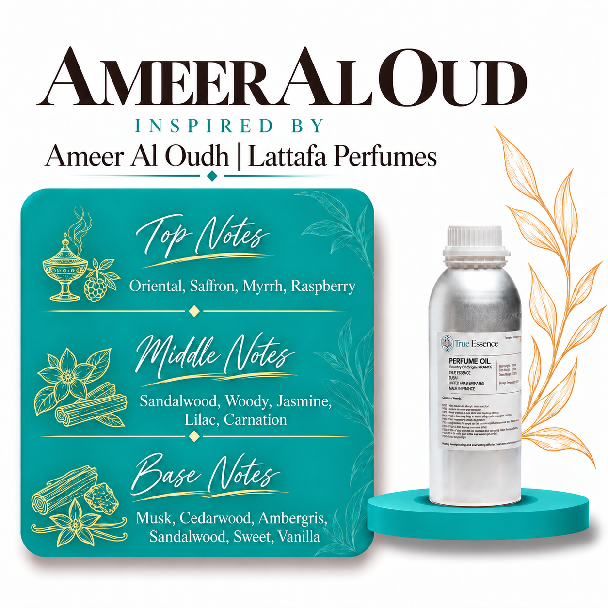 AMEER AL OUD Inspired By Ameer Al Oudh | Lattafa Perfumes