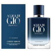 Giorgio Armani Acqua di Giò Profondo Eau de Parfum bottle and packaging on a white background