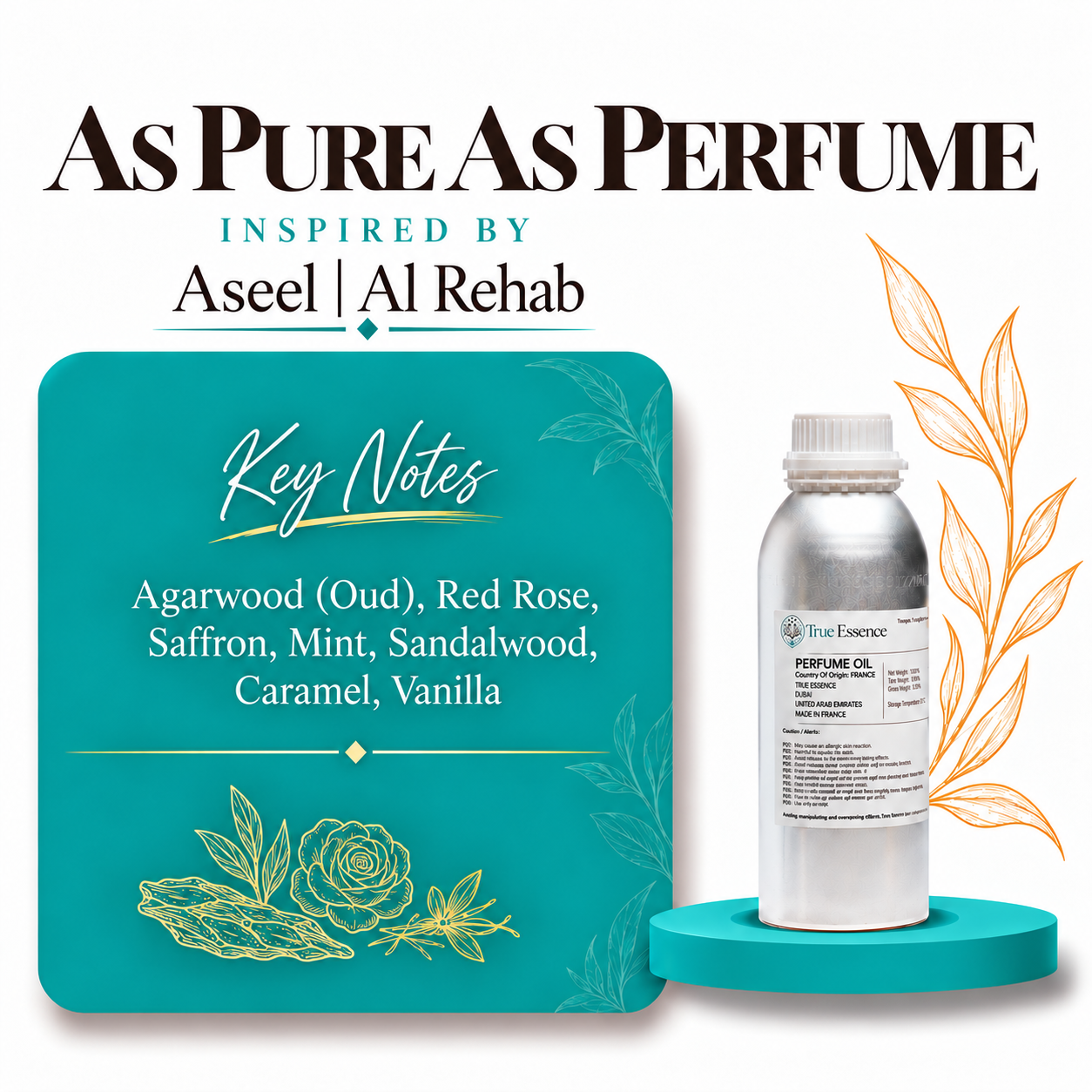 AS PURE AS PERFUME Inspired | Aseel | Al-Rehab | Medium Quality