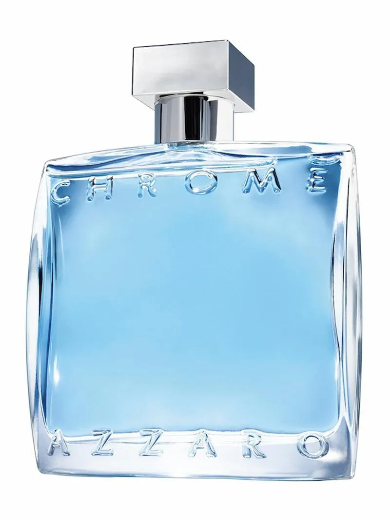 Azzaro Chrome perfume bottle on a white background