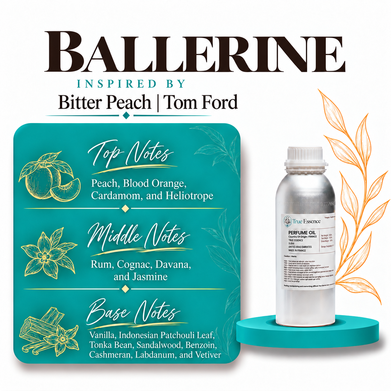 BALLERINE Inspired By Bitter Peach | Tom Ford | Medium Quality