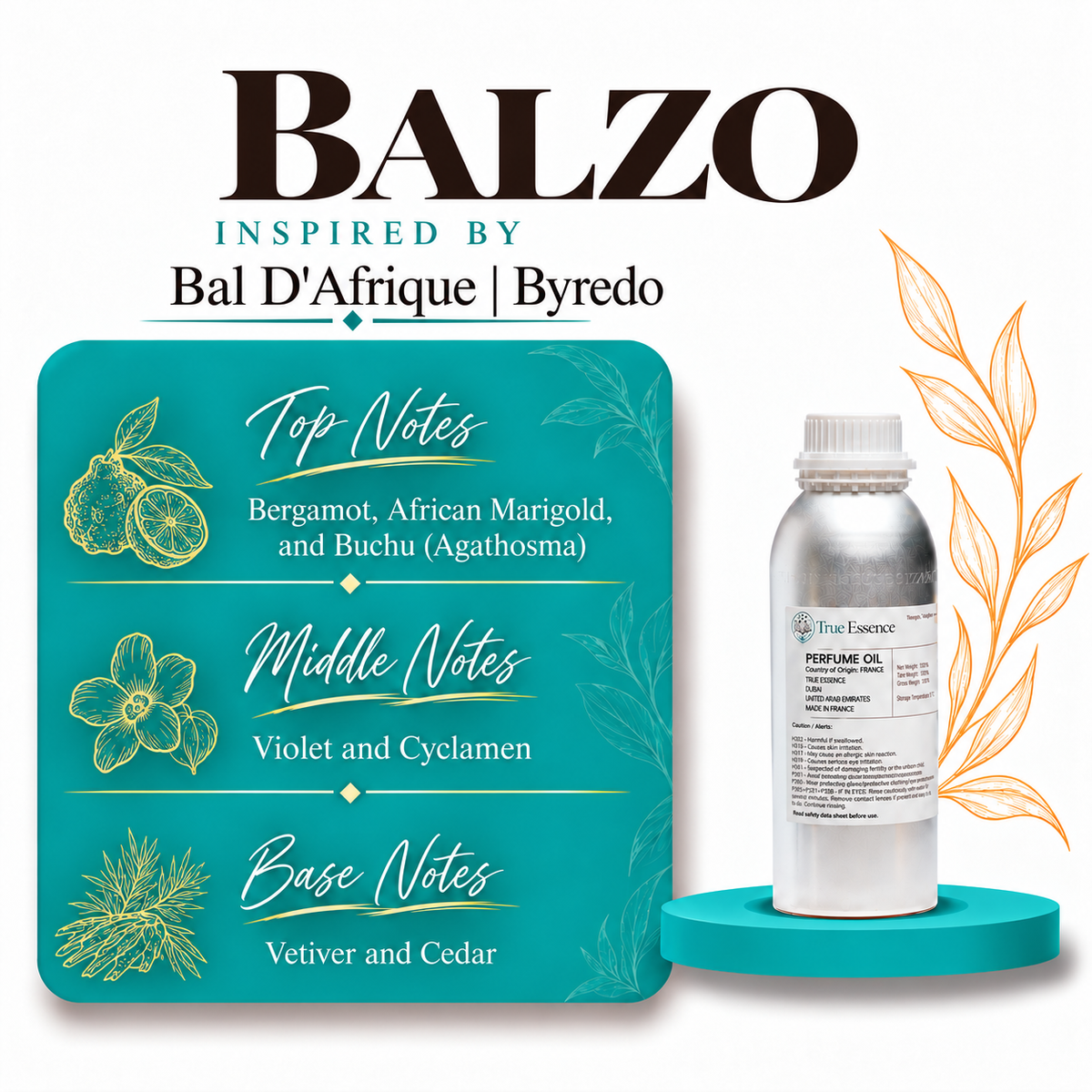 BALZO Inspired by  Bal D'Afrique | Byredo | Top Quality