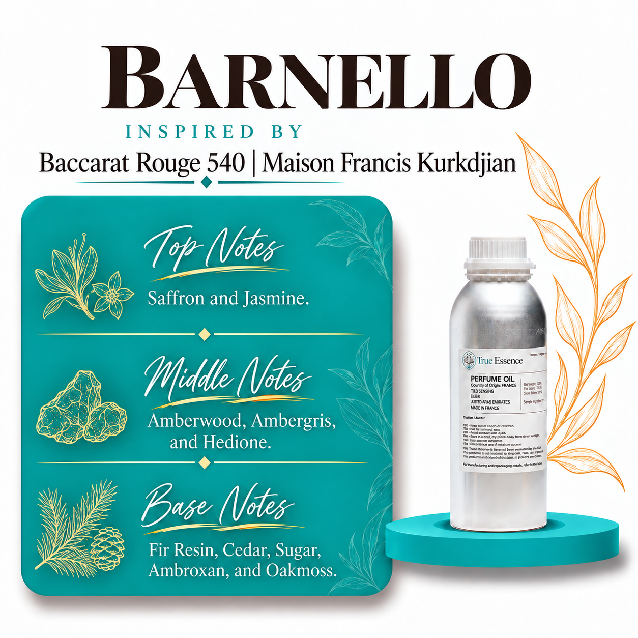 BARNELLO Inspired by Baccarat Rouge 540 | Maison Francis Kurkdijian | Top Quality