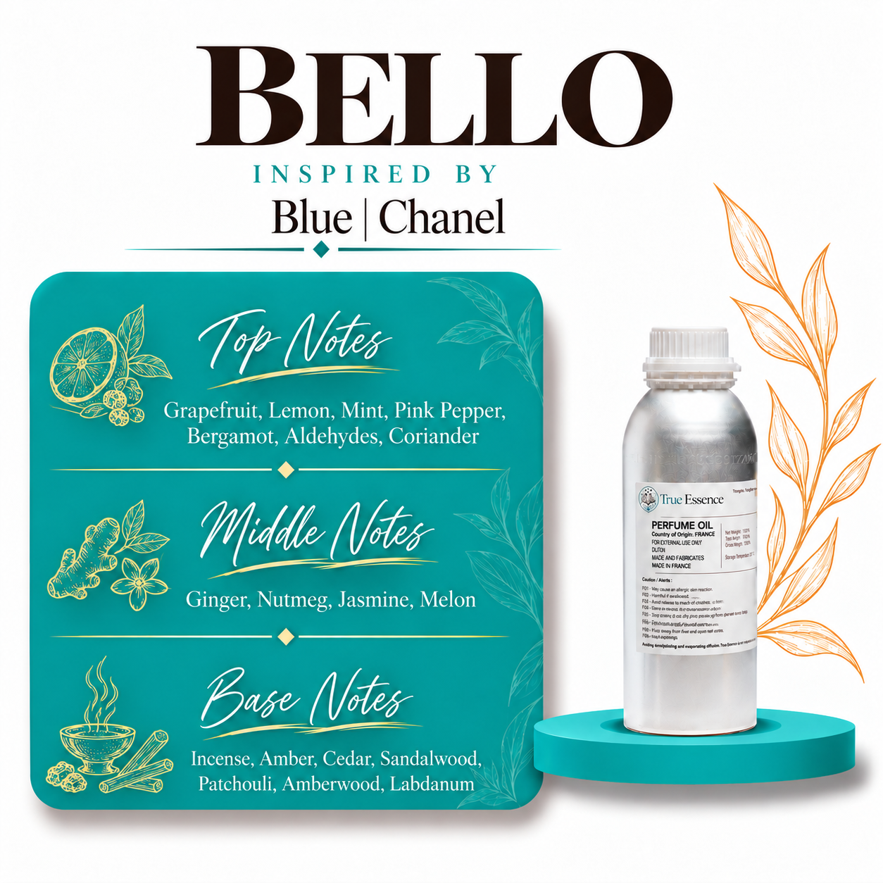 BELLO Inspired By Bleu de Chanel | Chanel | Medium Quality