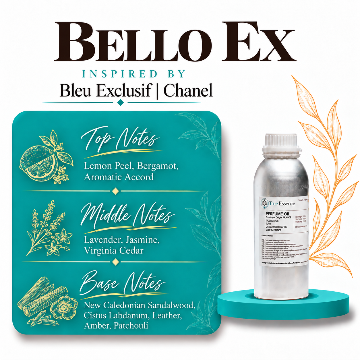 BELLO EX Inspired by Bleu Exclusif | Chanel | Medium Quality