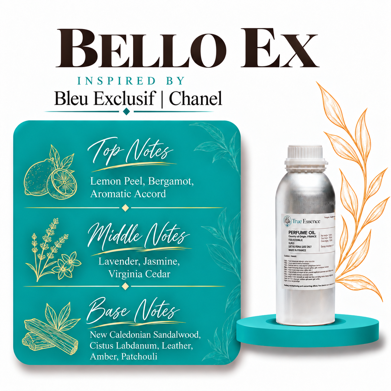 BELLO EX Inspired by Bleu Exclusif | Chanel | Top Quality