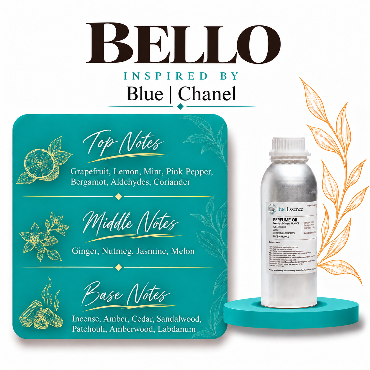 BELLO Inspired By Bleu de Chanel | Chanel | Premium Quality