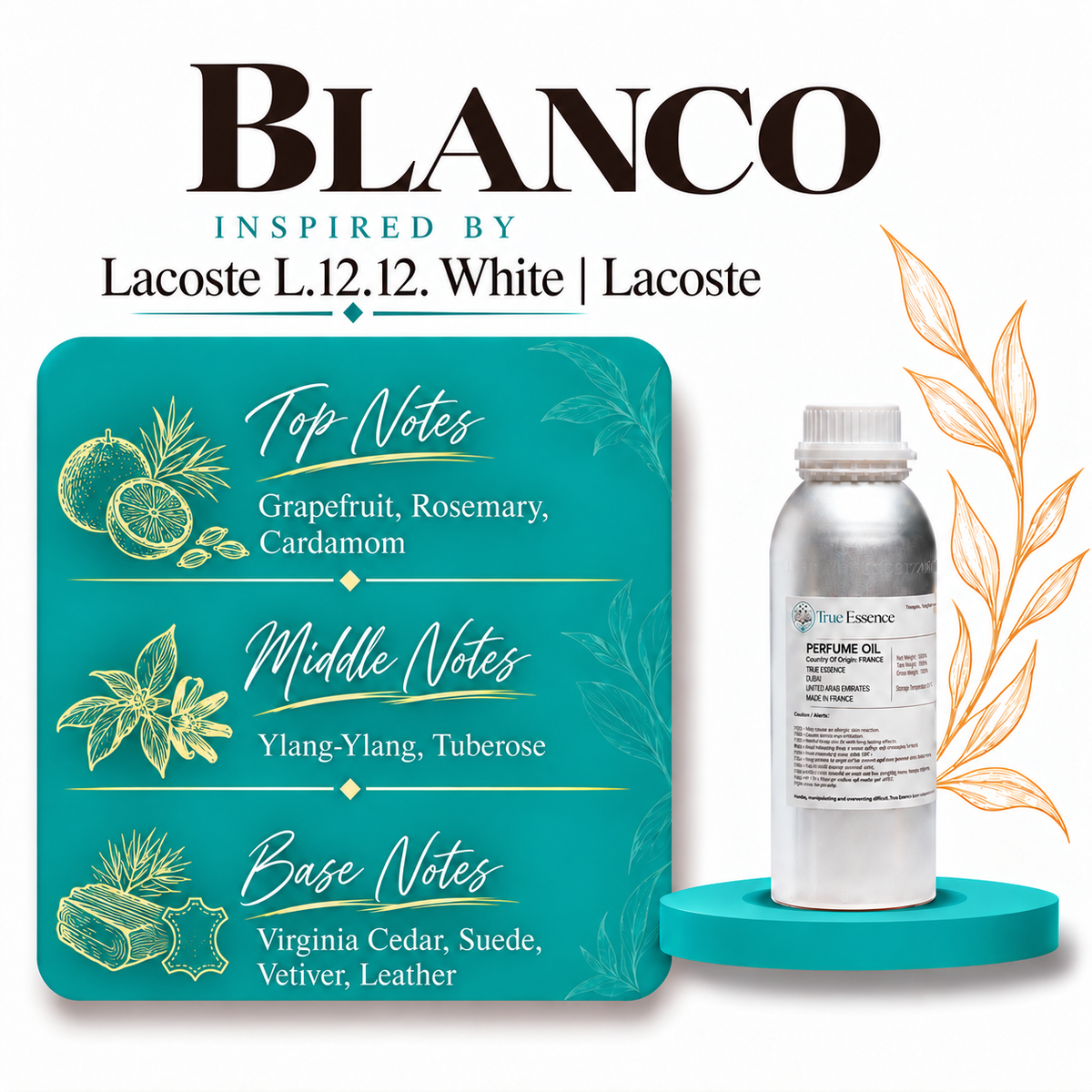 BLANCO Inspired By Eau de Lacoste L.12.12. White | Lacoste  |Medium Quality