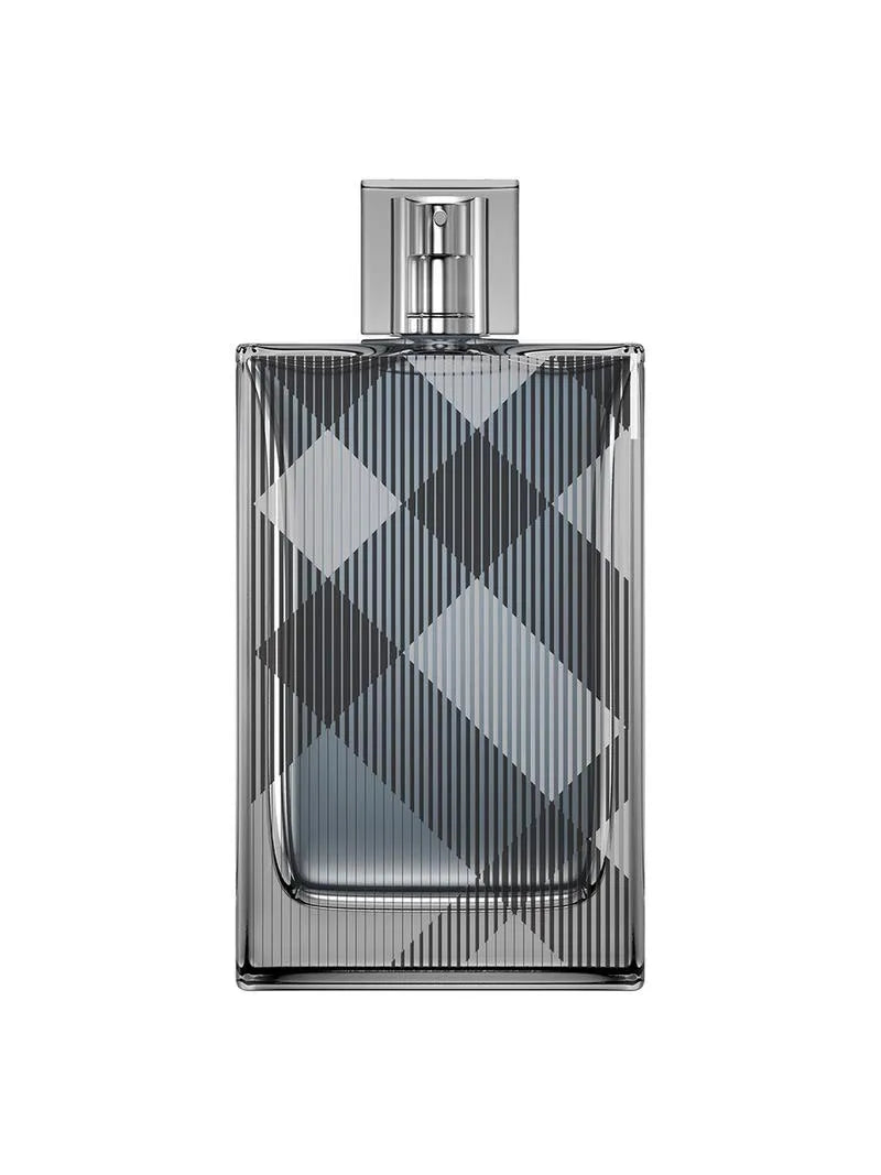 Perfume bottle with checkered design on a white background