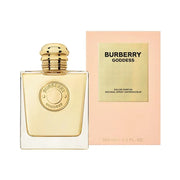 Burberry Goddess perfume bottle and packaging on a white background