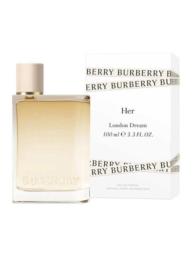 Burberry perfume bottle and packaging on a white background