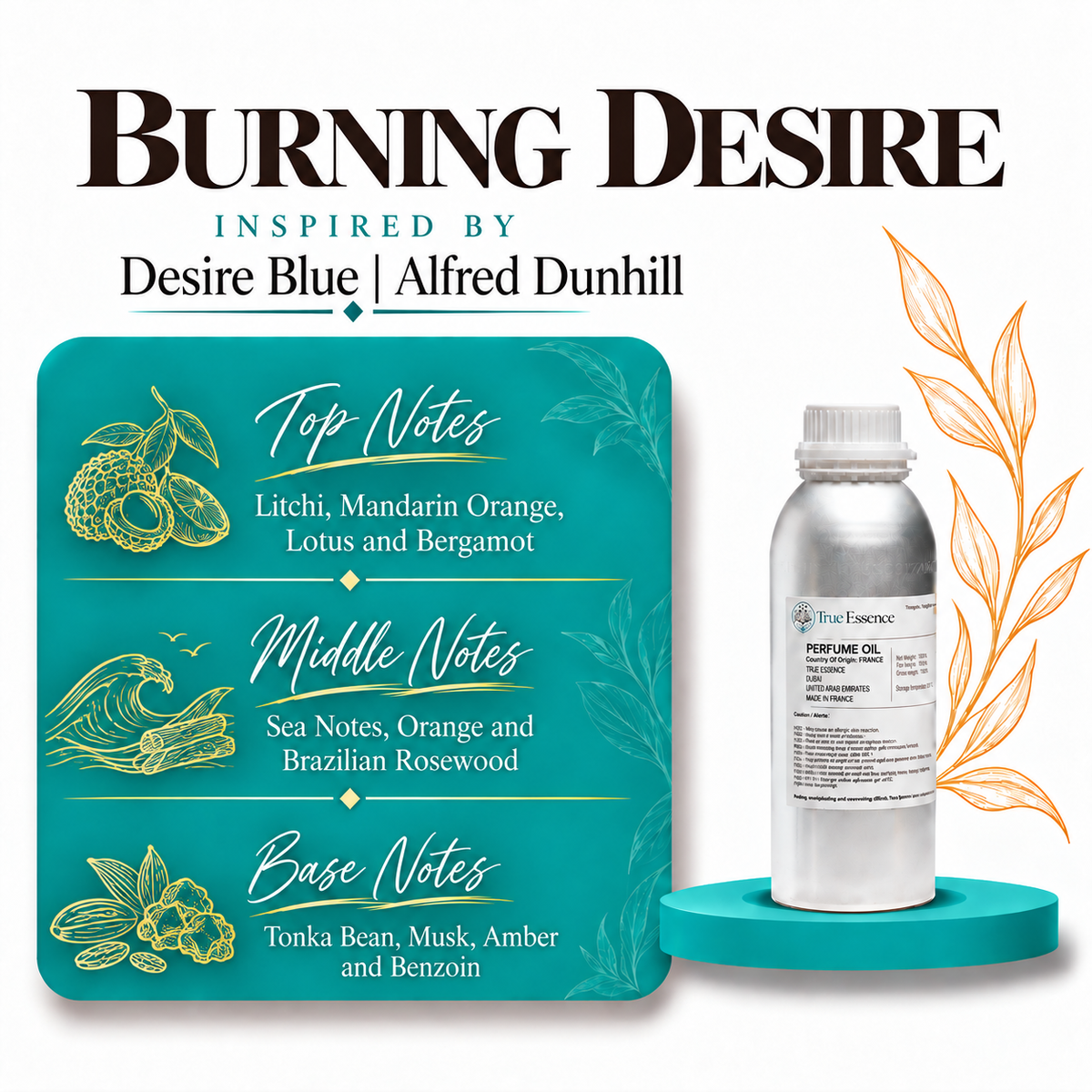BURNING DESIRE Inspired By Desire Blue | Alfred Dunhill | Medium Quality