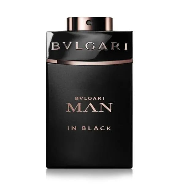 Bulgari Man in Black perfume bottle on a white background