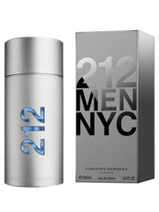 212 Men NYC perfume bottle and packaging on a white background