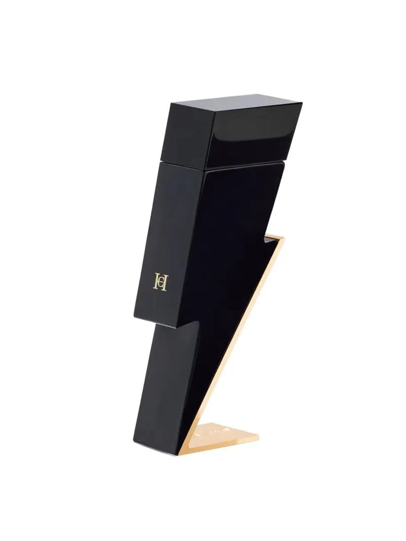 Black and gold decorative object with a logo on a white background