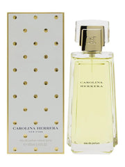 Carolina Herrera eau de parfum bottle and packaging on a white background