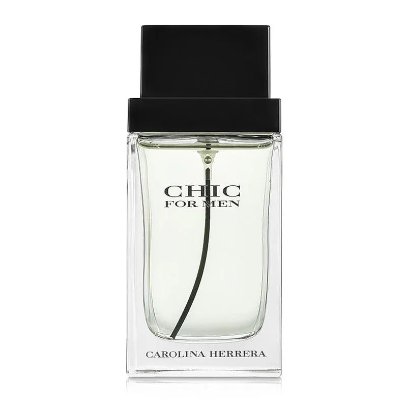 Carolina Herrera Chic for Men perfume bottle on a white background