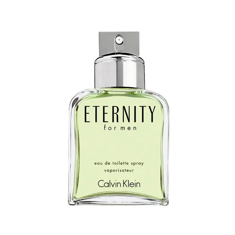 Calvin Klein Eternity for men eau de toilette spray bottle on a white background