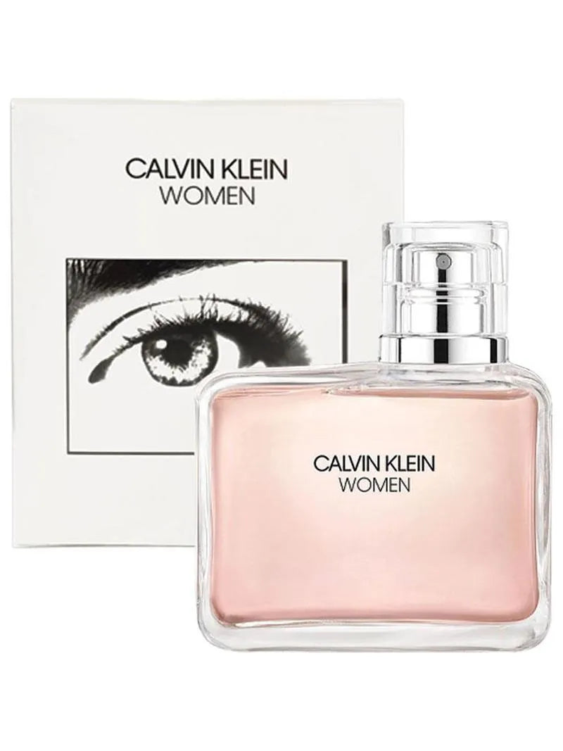 Calvin Klein Women perfume bottle and packaging on a white background