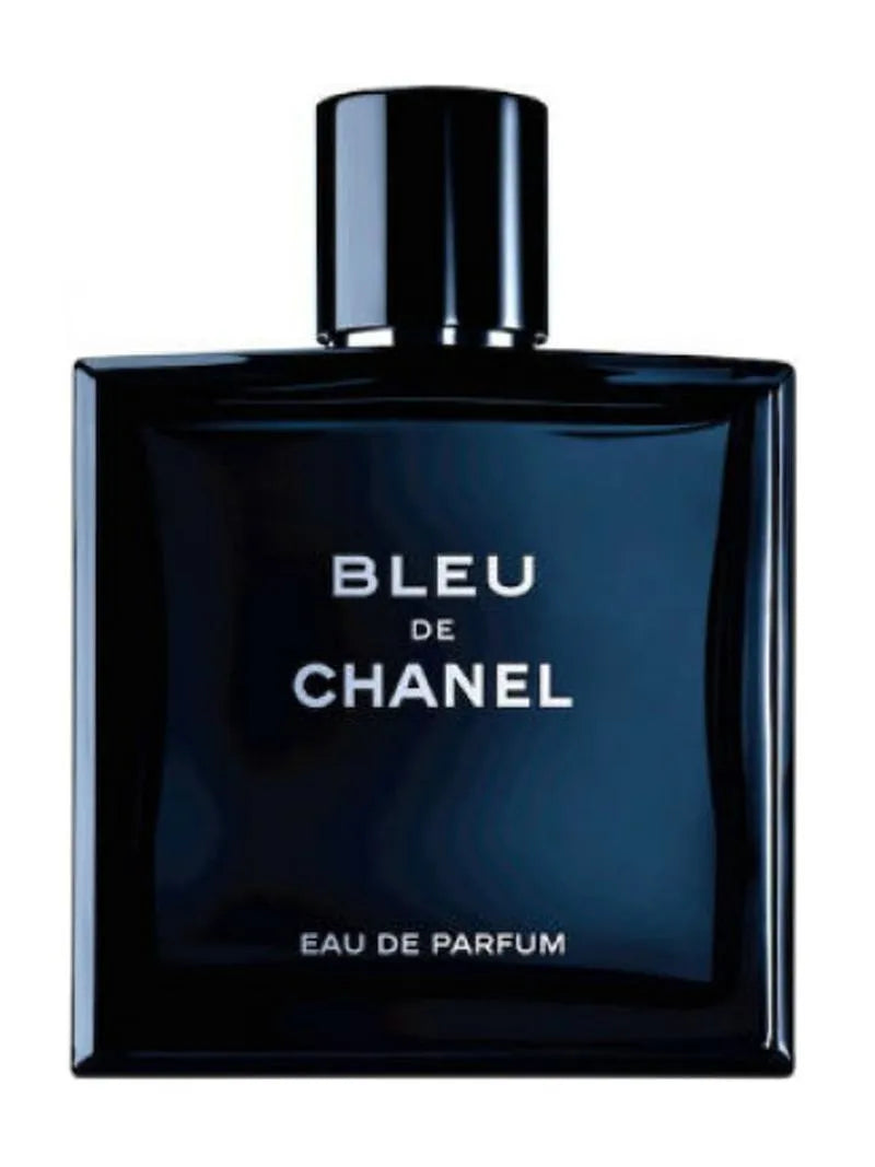 Bleu de Chanel eau de parfum bottle on a white background