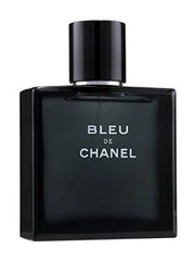 Bleu de Chanel perfume bottle on a white background