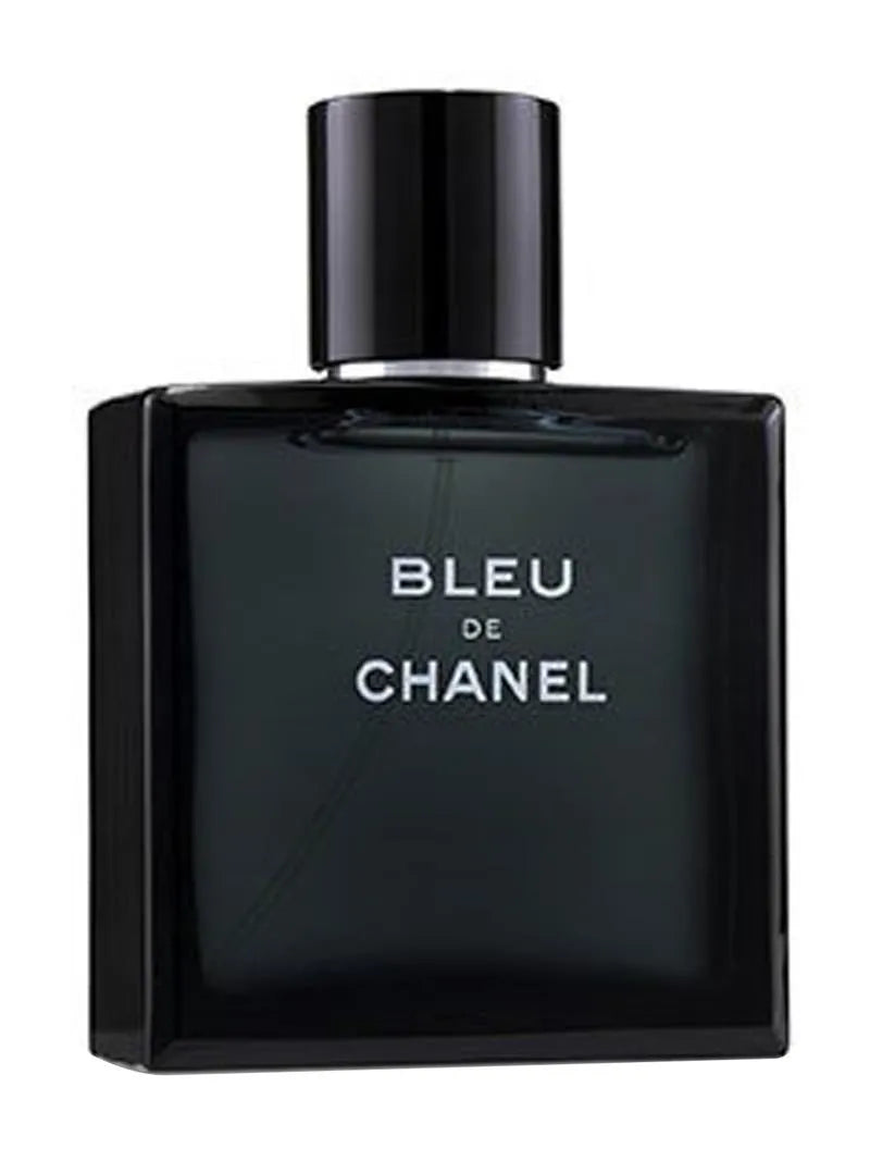 Bleu de Chanel perfume bottle on a white background