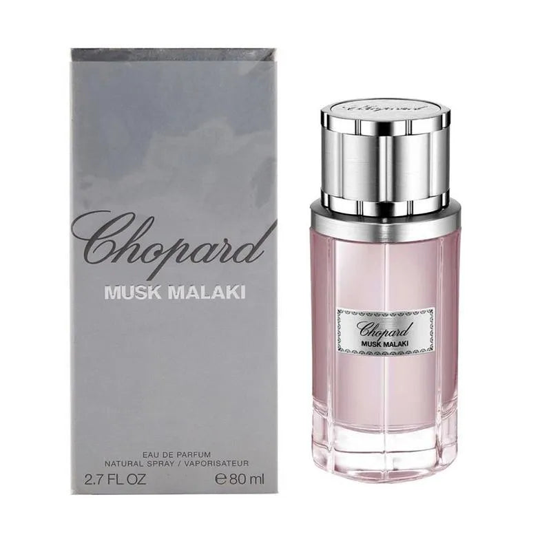 Chopard Musk Malaki perfume bottle and packaging on a white background