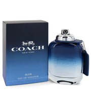Coach New York Blue Eau de Toilette bottle and packaging on a white background