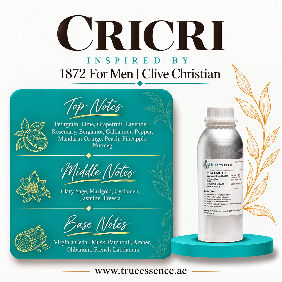 CRICRI Inspired By 1872 For Men | Clive Christian | Top Quality