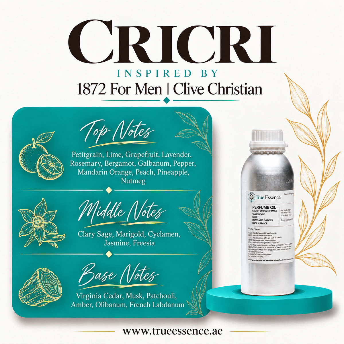 CRICRI Inspired By 1872 For Men | Clive Christian | Medium Quality