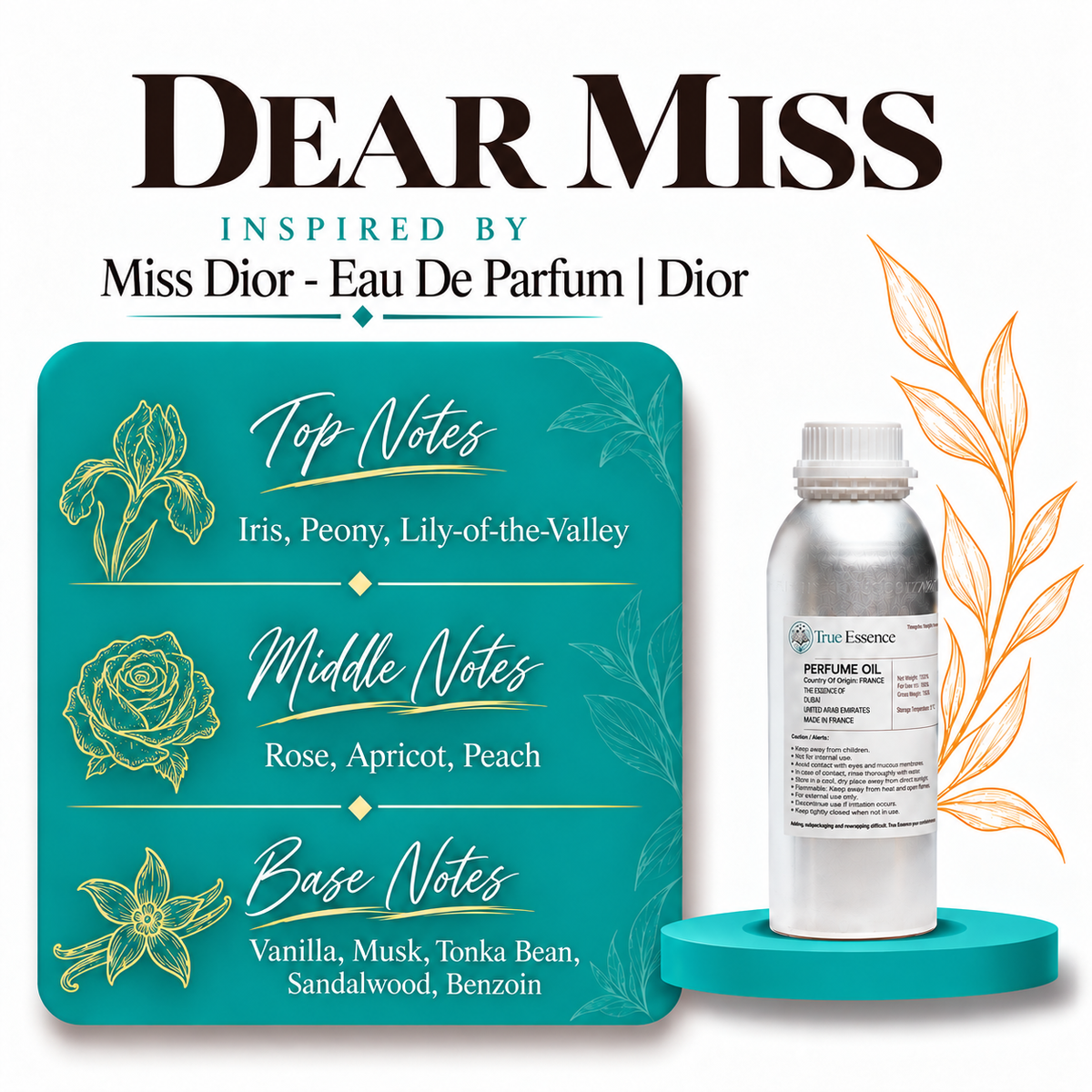 DEAR MISS Inspired by Miss Dior- Eau De Parfum | Dior | Top Quality