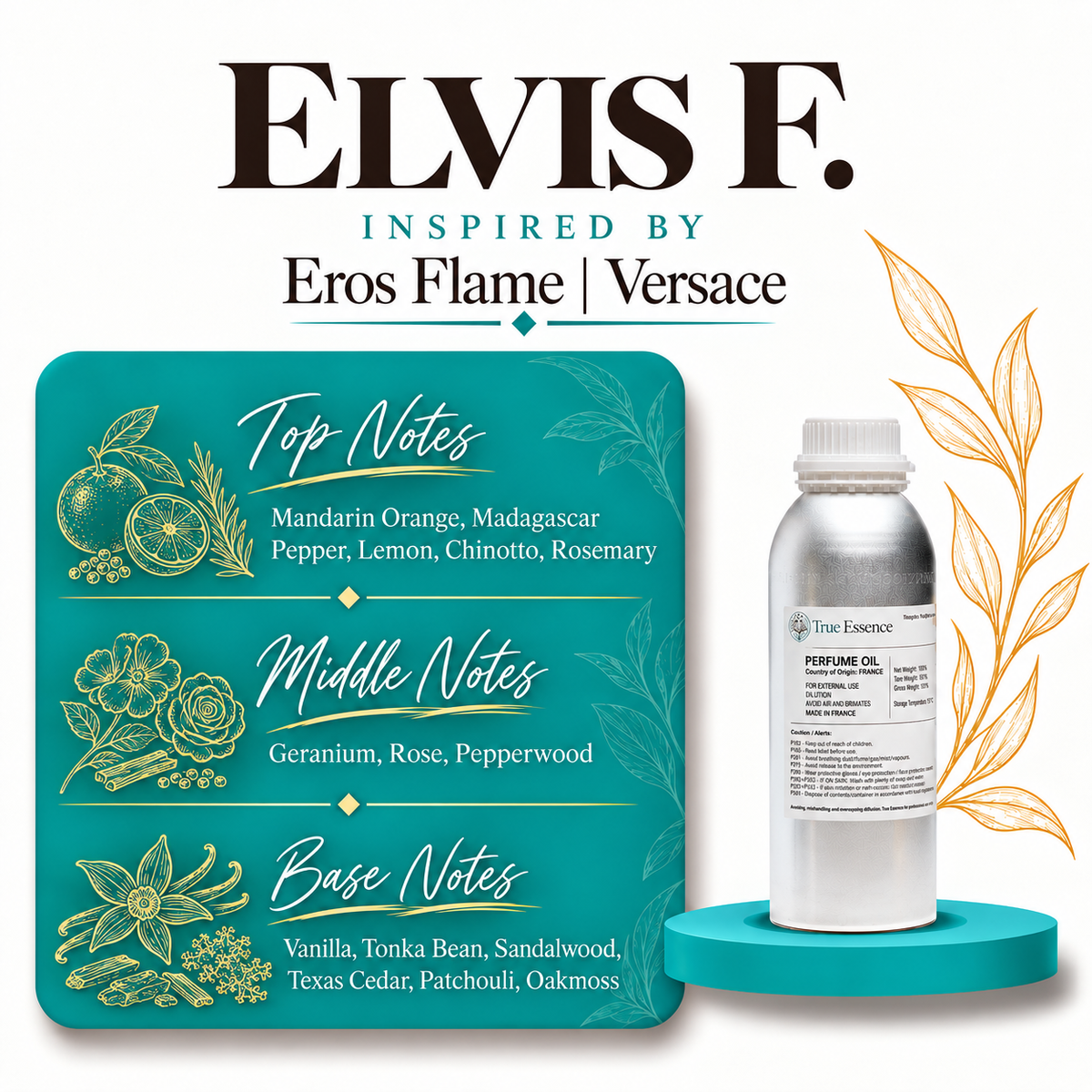 ELVIS F. Inspired by Eros Flame |  Versace | Top Quality