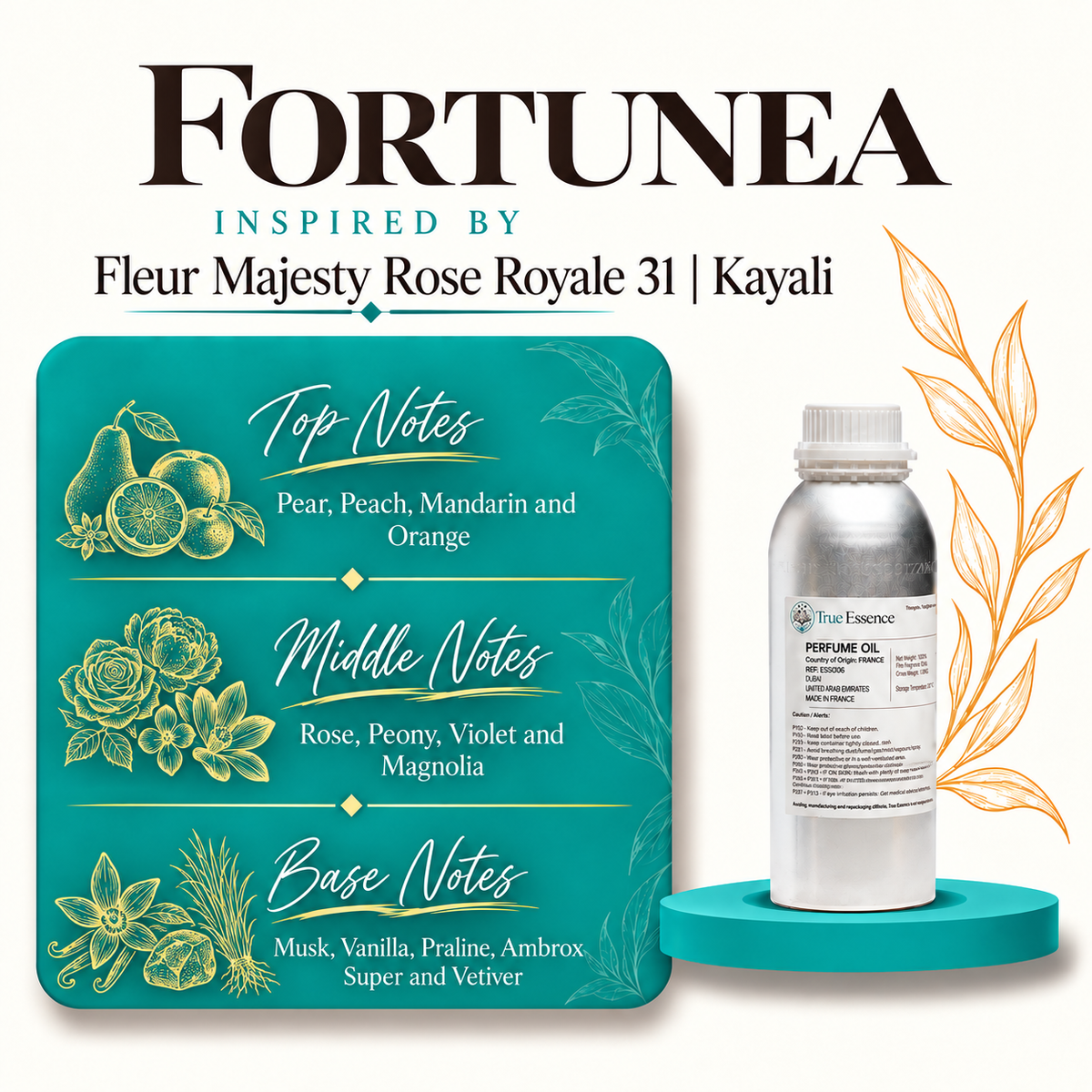 FORTUNEA Inspired by Fleur Majesty Rose Royale 31 | Kayali | Top Quality