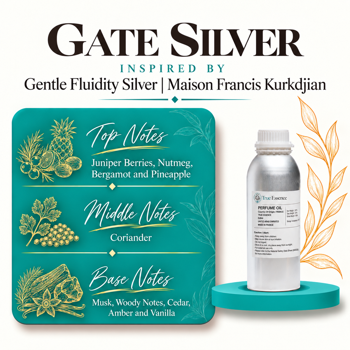 GATE SILVER Inspired By Gentle Fluidity Silver | Maison Francis Kurkdjian | Medium Quality