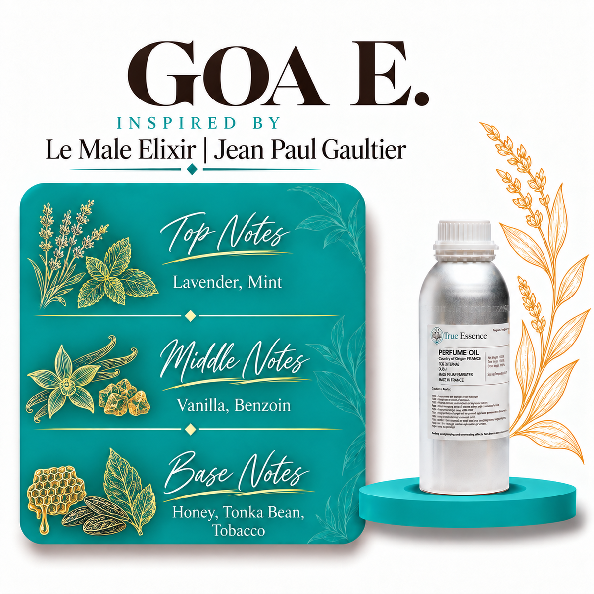 GOA E. Inspired By Le Male Elixir | Jean Paul Gaultier | Medium Quantity