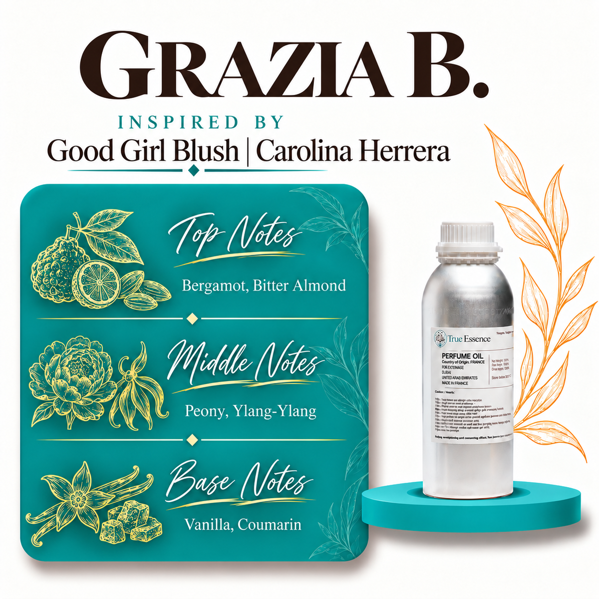 GRAZIA B. Inspired by Good Girl Blush | Carolina Herrera | Top Quality