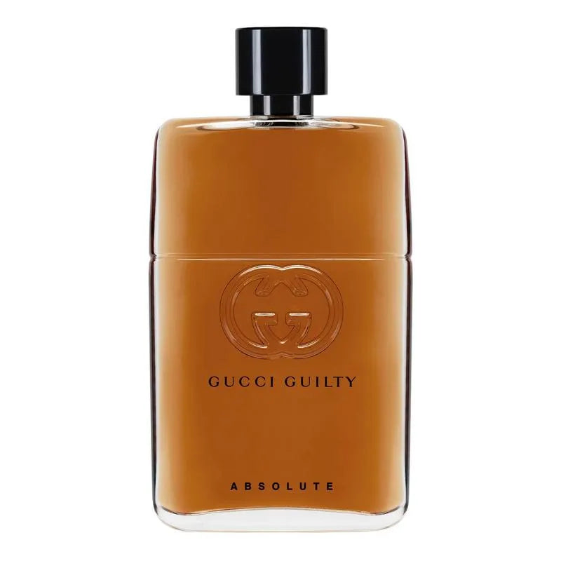 Gucci Guilty Absolute perfume bottle on a white background