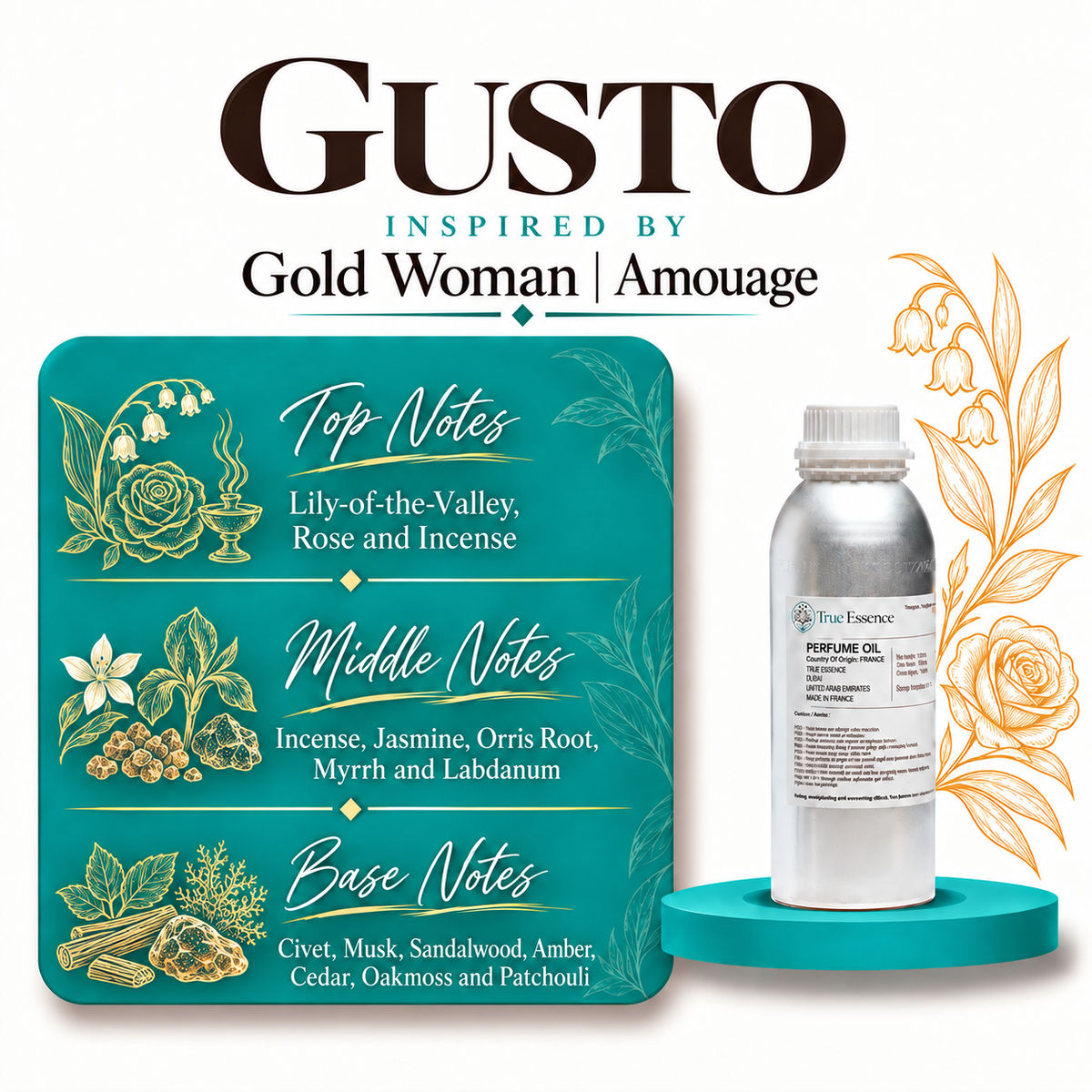 GUSTO Inspired By Gold Woman | Amouage - Top Quality