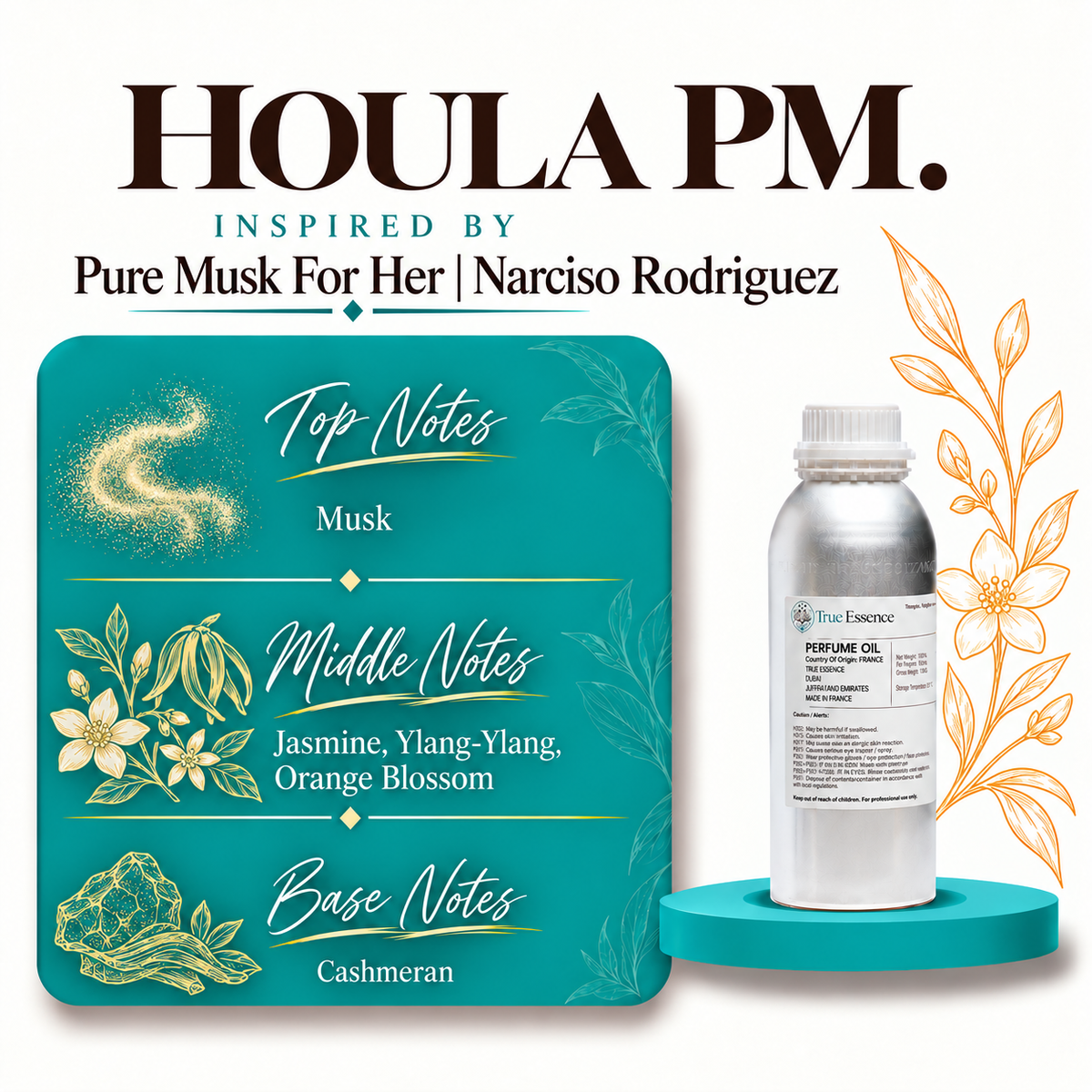HOULA PM. Inspired by Pure Musk For Her | Narciso Rodriguez | Medium Quality