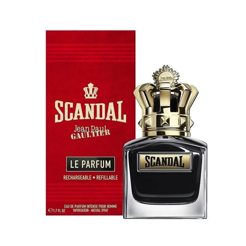 Scandal perfume bottle and packaging on a white background