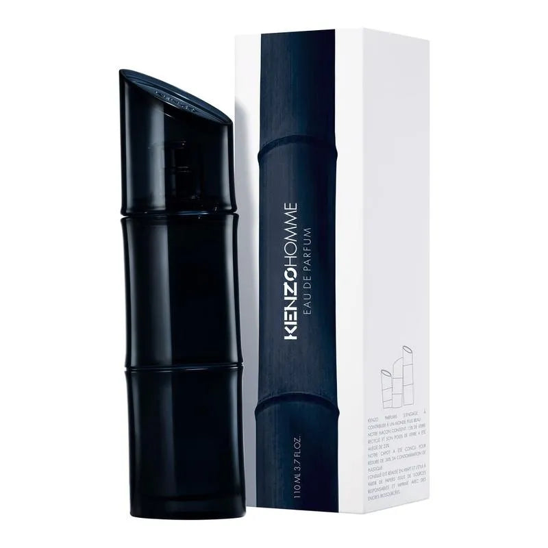 Black Kenzo Homme perfume bottle and packaging on a white background