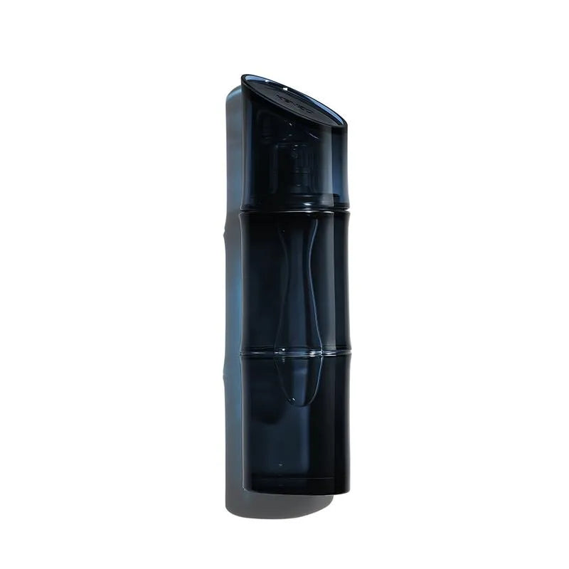 Black spray bottle on a white background