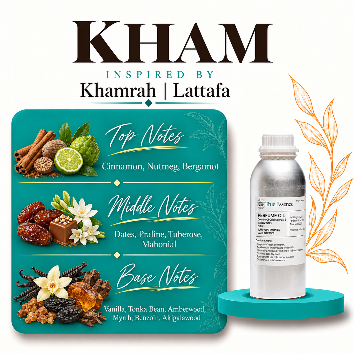 KHAM Inspired By Khamrah | Lattafa | Medium Quality